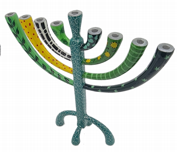 חנוכייה זרועות קלאסית ירוק