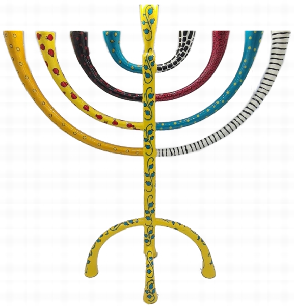 חנוכיית זרועות ענקית צהוב