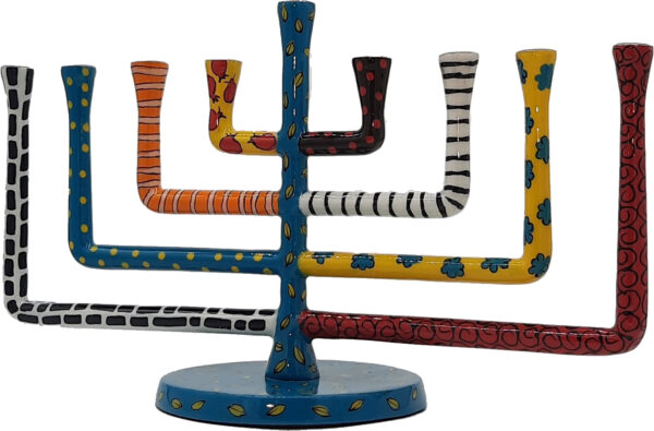 חנוכייה מרובעת טורקיז