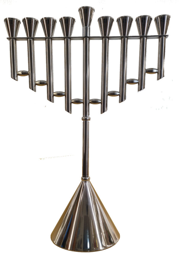 חנוכייה גדולה 60 ס"מ עמודים כסף